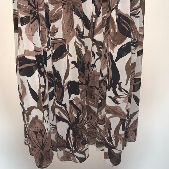 Jones Wear Dress brown & cream floral size 10 - Picture 3 of 8